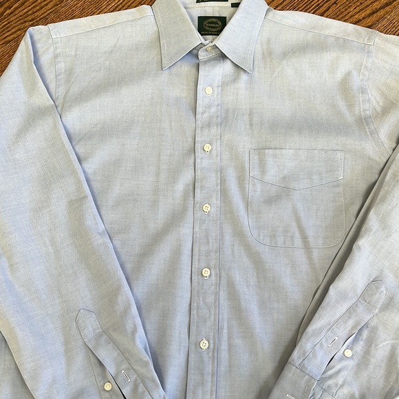 Saddles Light Blue Oxford Button Down Long Sleeve Casual or Dress Shirt - Picture 2 of 10